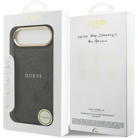 Guess PU Leather 4G Gold Frame MagSafe kryt iPhone Air černý