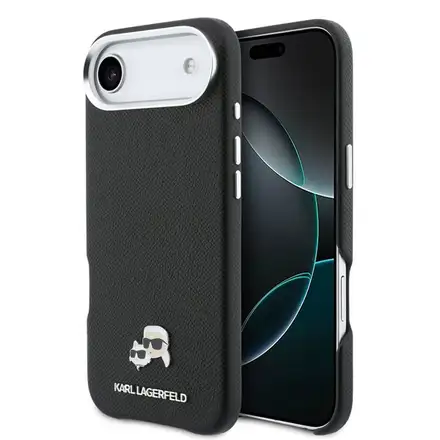 Karl Lagerfeld PU Karl and Choupette Heads Pins MagSafe kryt iPhone Air černý