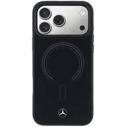 Mercedes PU Leather 3D MagSafe Zadní Kryt pro iPhone 17 Pro černý