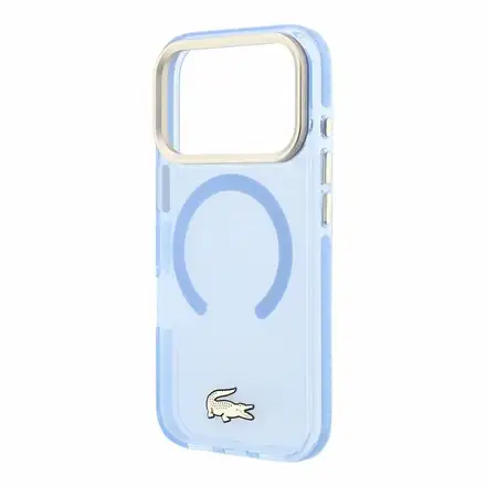 Lacoste PC/TPU Frosted Finish Gold Logo MagSafe kryt iPhone 18 Pro Max modrý