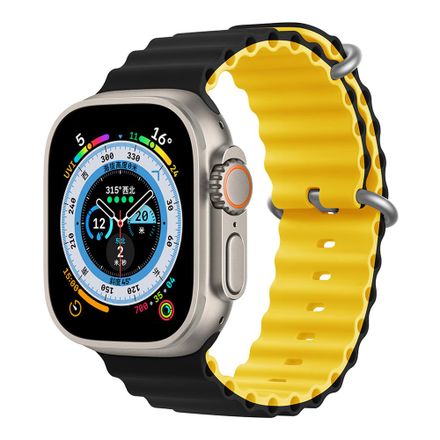 Devia řemínek Deluxe Series Sport6 Silicone Two-tone Band 44/45/49mm - Black/Yellow