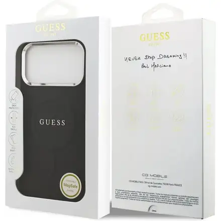 Guess PU Saffiano MagSafe kryt iPhone 17 Pro Max černý
