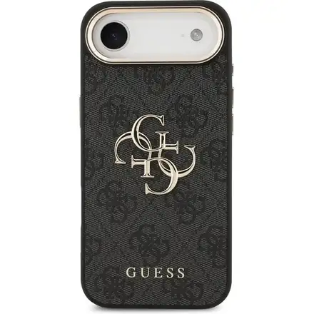 Guess PU Leather 4G Metal Logo Gold Frame kryt iPhone Air černý