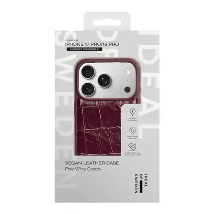iDeal Fashion Vegan Leather Case MagSafe iPhone 17 Pro/18 Pro Fine Wine Croco