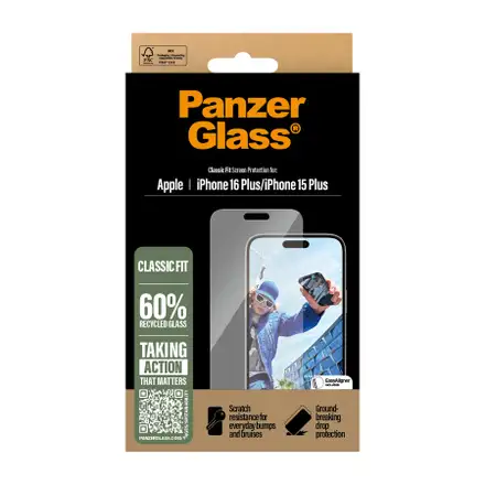 PanzerGlass ochranné sklo UWF Classic Fit pro iPhone 16 Plus/15 Plus-Clear