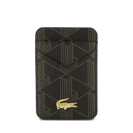 Lacoste Iconic Petit Pique MagSafe kryt + peněženka iPhone 17 Pro hnědý