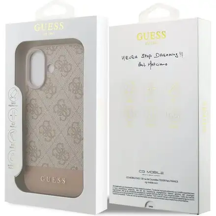 Guess PU 4G Stripe kryt iPhone 17 růžový