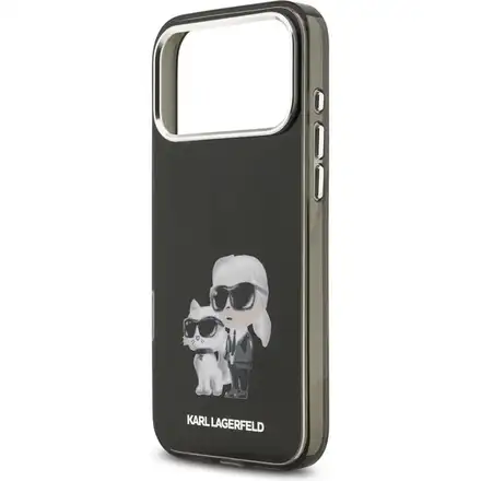 Karl Lagerfeld IML Aquarelle Karl and Choupette kryt iPhone 17 Pro Max černý