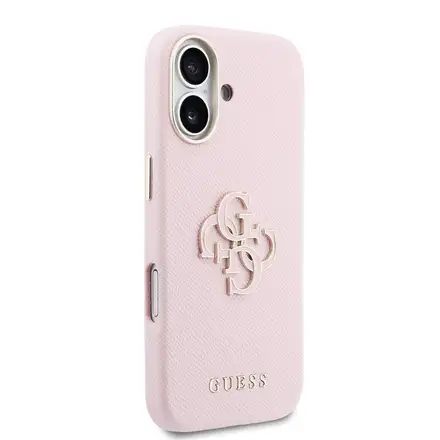 Guess PU Resin Logo kryt iPhone 17 růžový