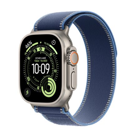 Apple Watch Ultra 3 GPS + Cellular 49mm Přírodní titan s modrým/jasně modrým trailovým tahem - S/M