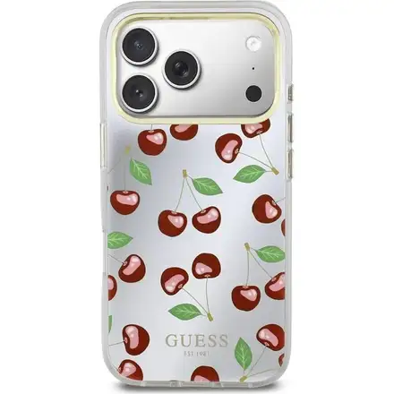 Guess PC/TPU Mirror Glitter Cherry MagSafe kryt iPhone 17 Pro Max bílý
