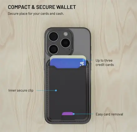 FIXED MagWallet peněženka s lokátorem a podporou Find My, bezdrátové nabíjení, černá