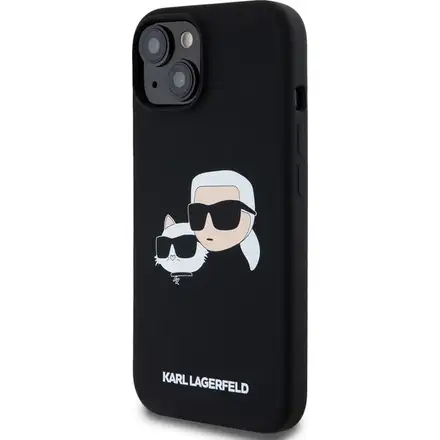 Karl Lagerfeld Liquid Silicone Double Heads MagSafe kryt iPhone 15 Pro Max černý