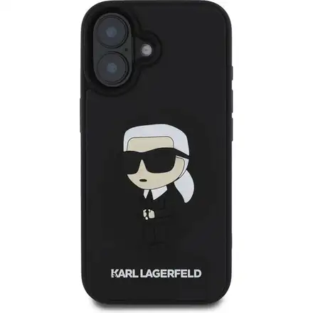 Karl Lagerfeld 3D Rubber Ikonik kryt iPhone 16 černý