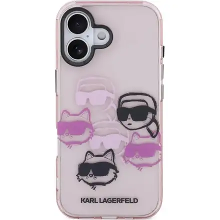 Karl Lagerfeld IML Multi K&CH Heads kryt iPhone 17 růžový