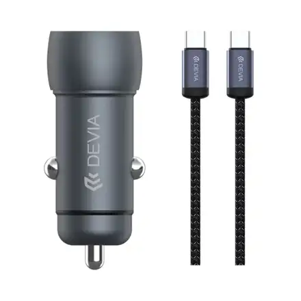 Devia nabíječka do auta Xtreme Speed Series 48W + USB-C Cable 1m - Deep Sky Gray
