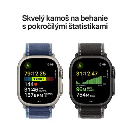 Apple Watch Ultra 3 GPS + Cellular 49mm Přírodní titan s ocelově modrým oceánským řemínkem