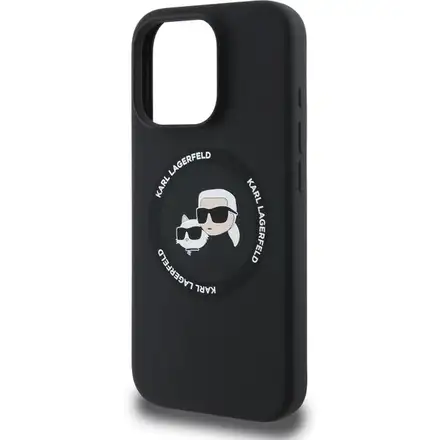 Karl Lagerfeld Liquid Silicone K&CH Heads MagSafe kryt iPhone 16 Pro Max černý