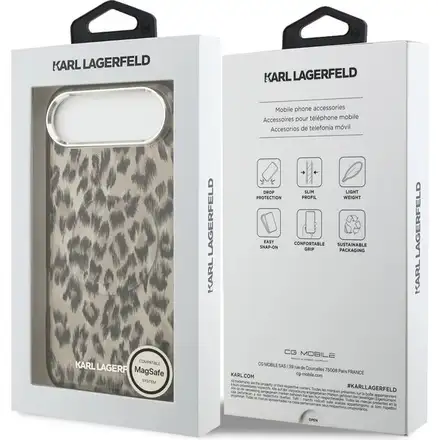 Karl Lagerfeld IML Leopard MagSafe kryt iPhone Air hnědý
