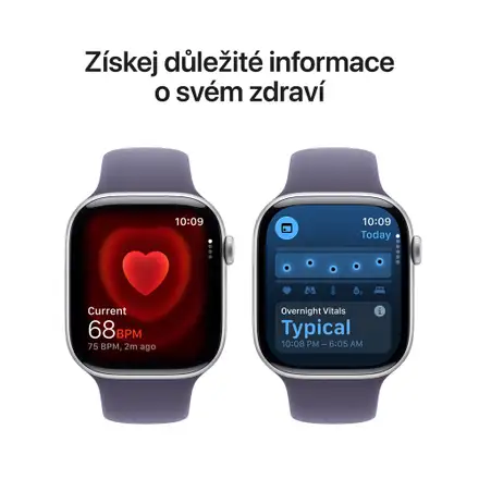 Apple Watch Series 11 GPS 46mm Stříbrný hliník s mlžně fialovým sportovním řemínkem - M/L