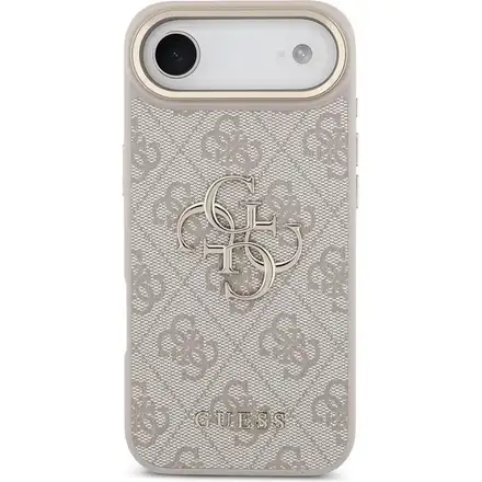 Guess PU Leather 4G Metal Logo Gold Frame kryt iPhone Air růžový