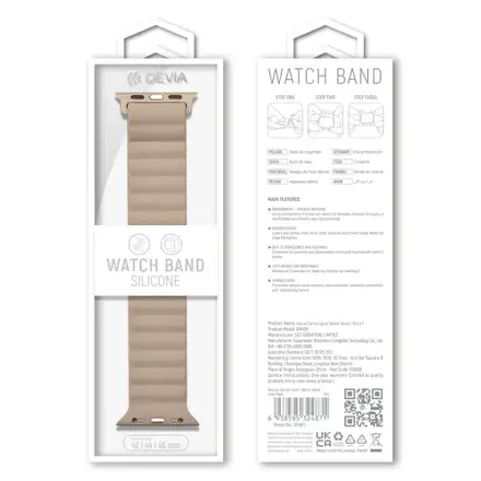 Devia řemínek Deluxe Series Sport3 Silicone Magnet Band 44/45/46mm - Khaki