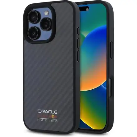 Red Bull Carbon Shiny MagSafe Zadní Kryt pro iPhone 16 Pro Max černý