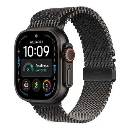 Apple Watch 49mm Black Titanium Milanese Loop-Medium
