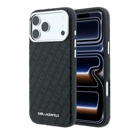 Karl Lagerfeld PU Grained Allover Semi Wrap Magsafe kryt iPhone 18 Pro Max černá