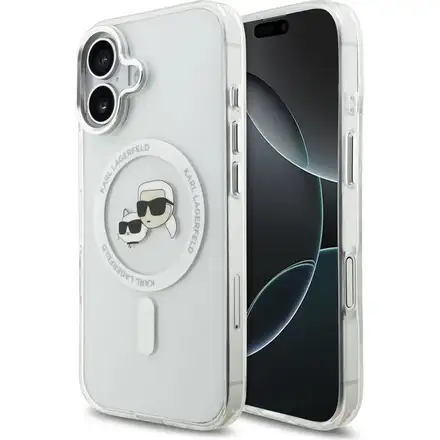 Karl Lagerfeld IML K&CH Heads Metal Frame MagSafe MagSafe kryt iPhone 17 průhledná