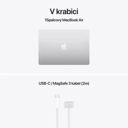 MacBook Air 15" Apple M5 10core CPU 10core GPU 16GB 512GB Stříbrný CZ