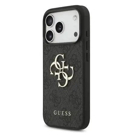 Guess PU 4G Metal Logo kryt iPhone 18 Pro Max šedá