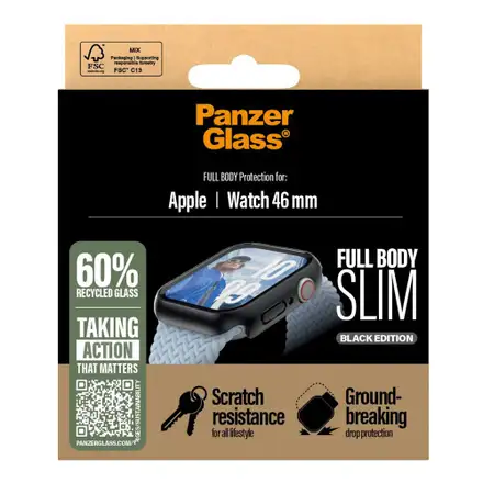 PanzerGlass ochranné sko Snappie Full Body Slim pro Apple Watch 10/11 46mm-Black