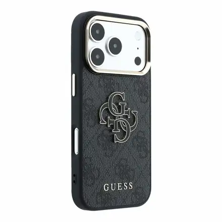 Guess PU 4G Resin Metal Logo kryt iPhone 18 Pro Max černý