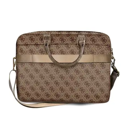Guess PU 4G Metal Logo Brašna na MacBook 15/16" hnědá