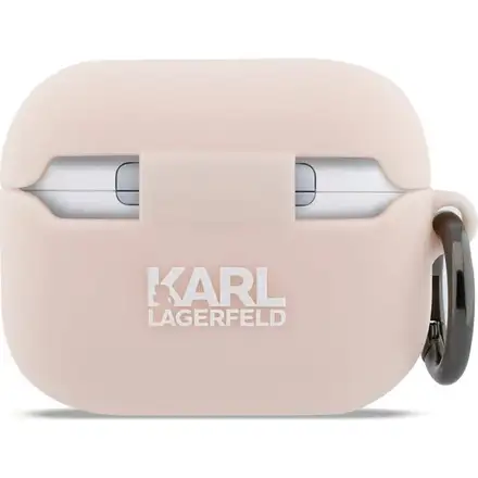 Karl Lagerfeld 3D Logo NFT Choupette Head Silikonové Pouzdro pro AirPods 3 Pro růžové