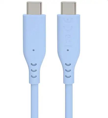 PremiumCord Silikonový kabel USB-C 60W 480Mbps modrý extra měkký a robustní kabel délky 1,5m