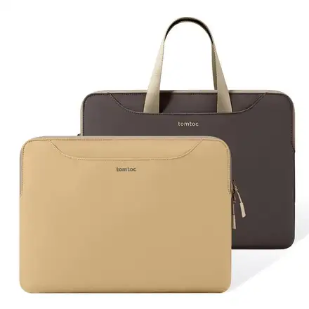 Tomtoc Light Dual-color Slim Laptop Handbag 13,5 " - Cookie/Gold