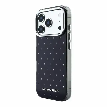 Karl Lagerfeld IML Rhinestones Allover kryt iPhone 18 Pro Max černá