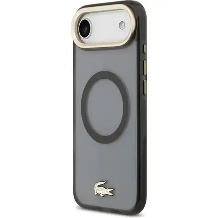 Lacoste PC/TPU Frosted Finish Gold Logo MagSafe kryt iPhone Air černý