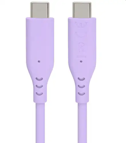 PremiumCord Silikonový kabel USB-C 60W 480Mbps fialový extra měkký a robustní kabel délky 1,5m