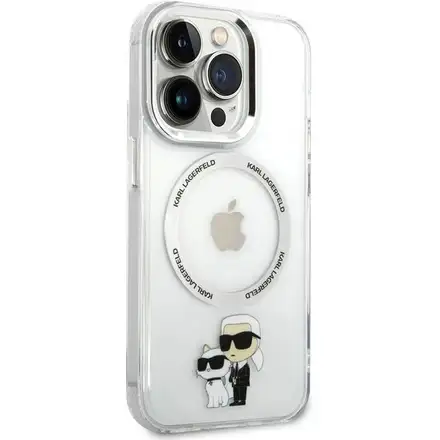 Karl Lagerfeld IML Karl and Choupette MagSafe kryt iPhone 15 Pro průhledný