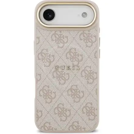 Guess PU Leather 4G Gold Frame MagSafe kryt iPhone Air růžový