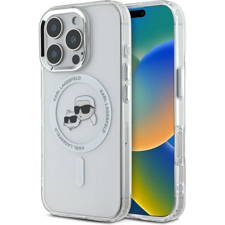 Karl Lagerfeld IML K&CH Heads Metal Frame MagSafe MagSafe kryt iPhone 16 Pro Max průhledná