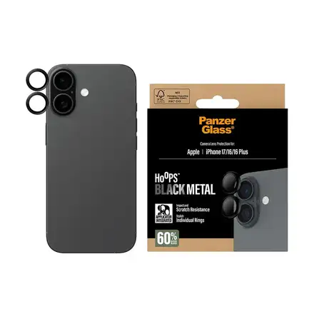 PanzerGlass ochranné sklo Hoops pro iPhone 17/16/16 Plus - Black