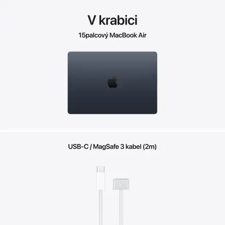 MacBook Air 15" Apple M5 10core CPU 10core GPU 16GB 1TB Temně inkoustový CZ