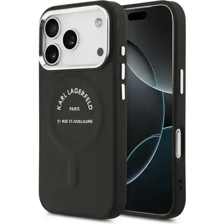 Karl Lagerfeld PU RSG Logo MagSafe kryt iPhone 17 Pro Max černý