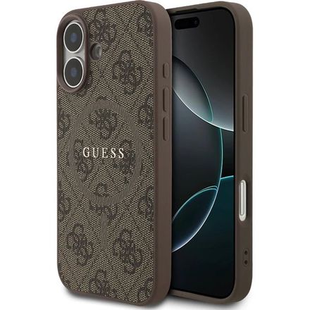 Guess PU Leather 4G Colored Ring MagSafe kryt iPhone 17 hnědý