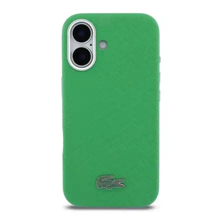 Lacoste PVC Iconic Petit Pique Metal Logo MagSafe kryt iPhone 16 zelený