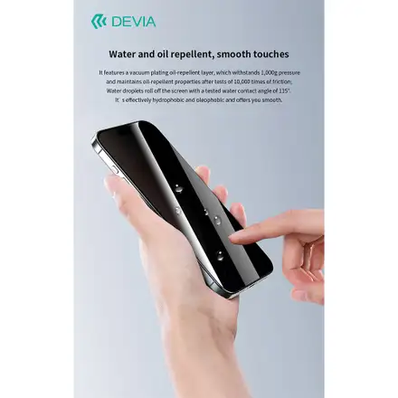 Devia ochranné sklo Van Series Privacy pro iPhone 16/15 - Black Frame